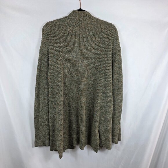 Christopher & Banks Long Cardigan Sweater Women's Size Large Green Tan Marled - Picture 7 of 10